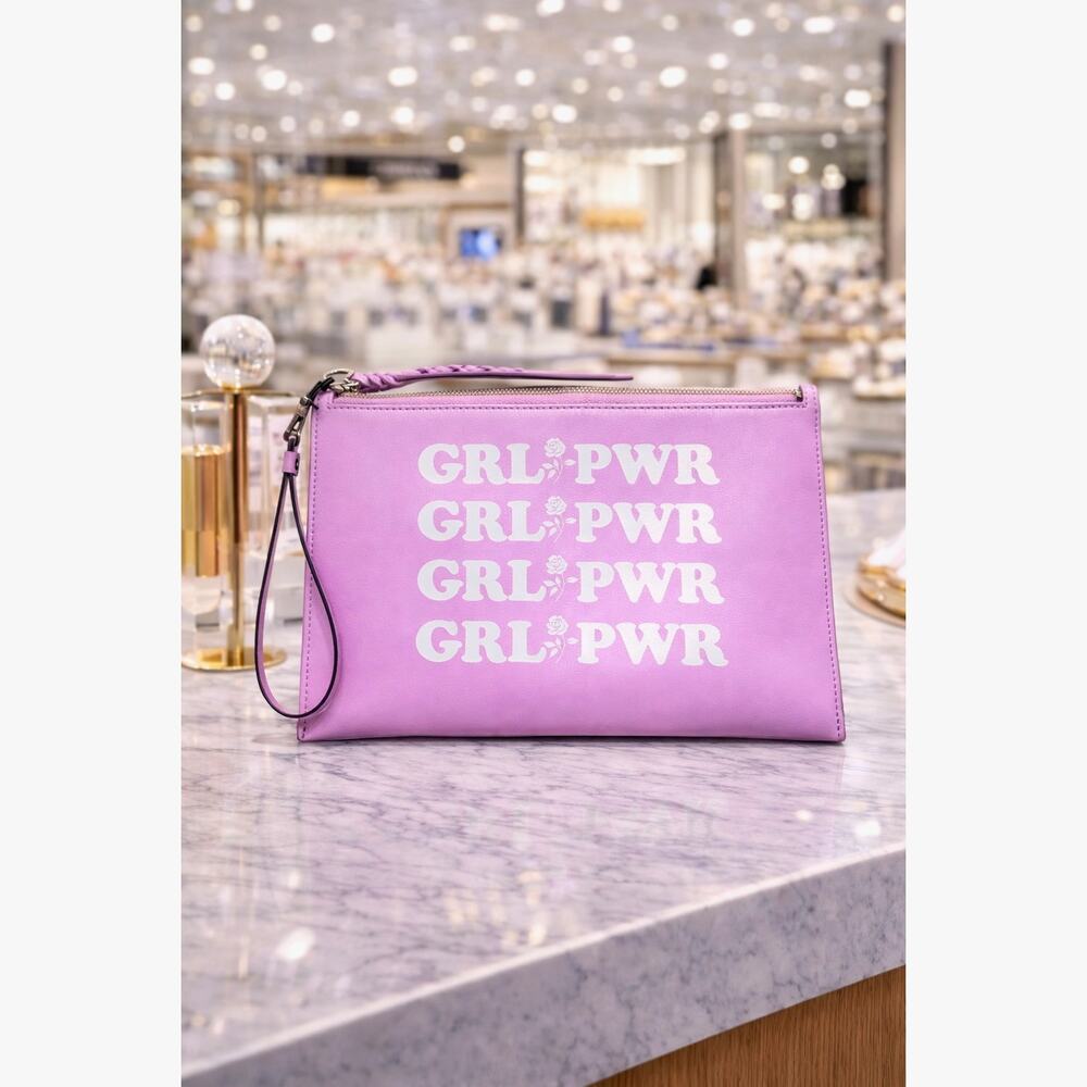 Rebecca Minkoff Girl Power Leather Zip Pouch Clutch - Light Orchid Pink